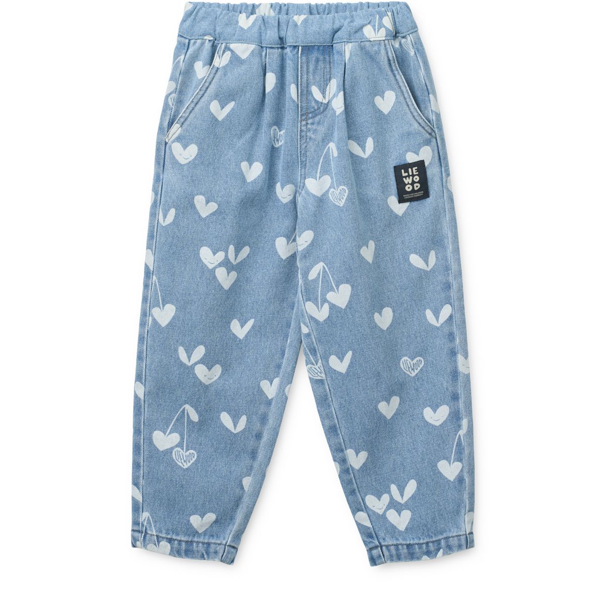BORRIS bedruckte Jeanshose - Sweethearts / light blue denim
