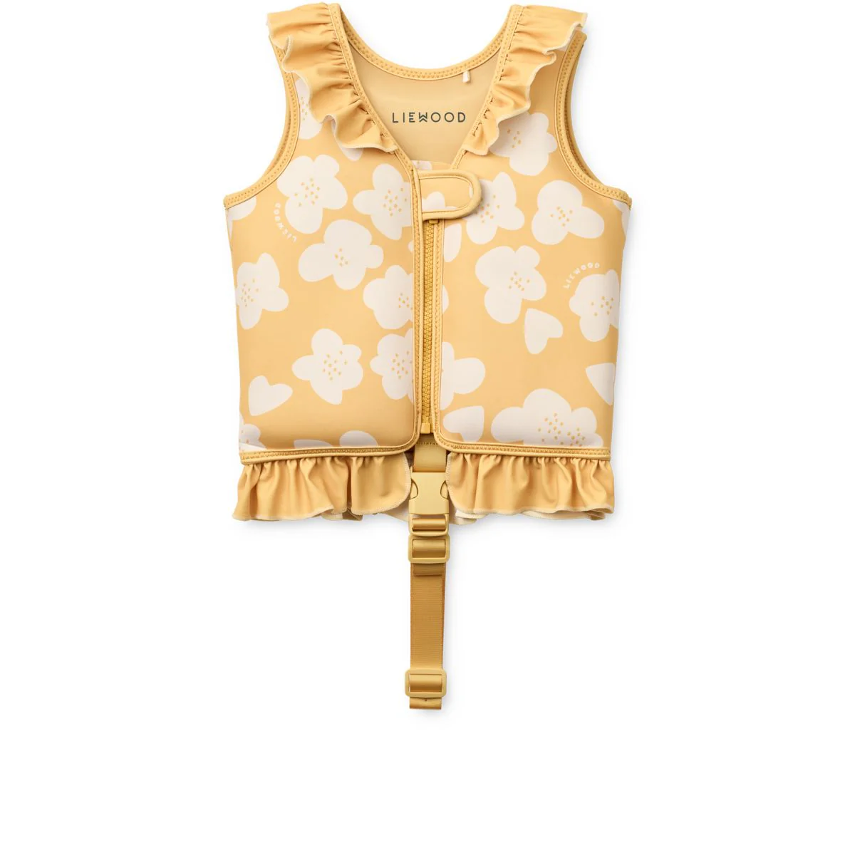 DOVE Schwimmweste mit Rüschen - Flower / Lemon yellow