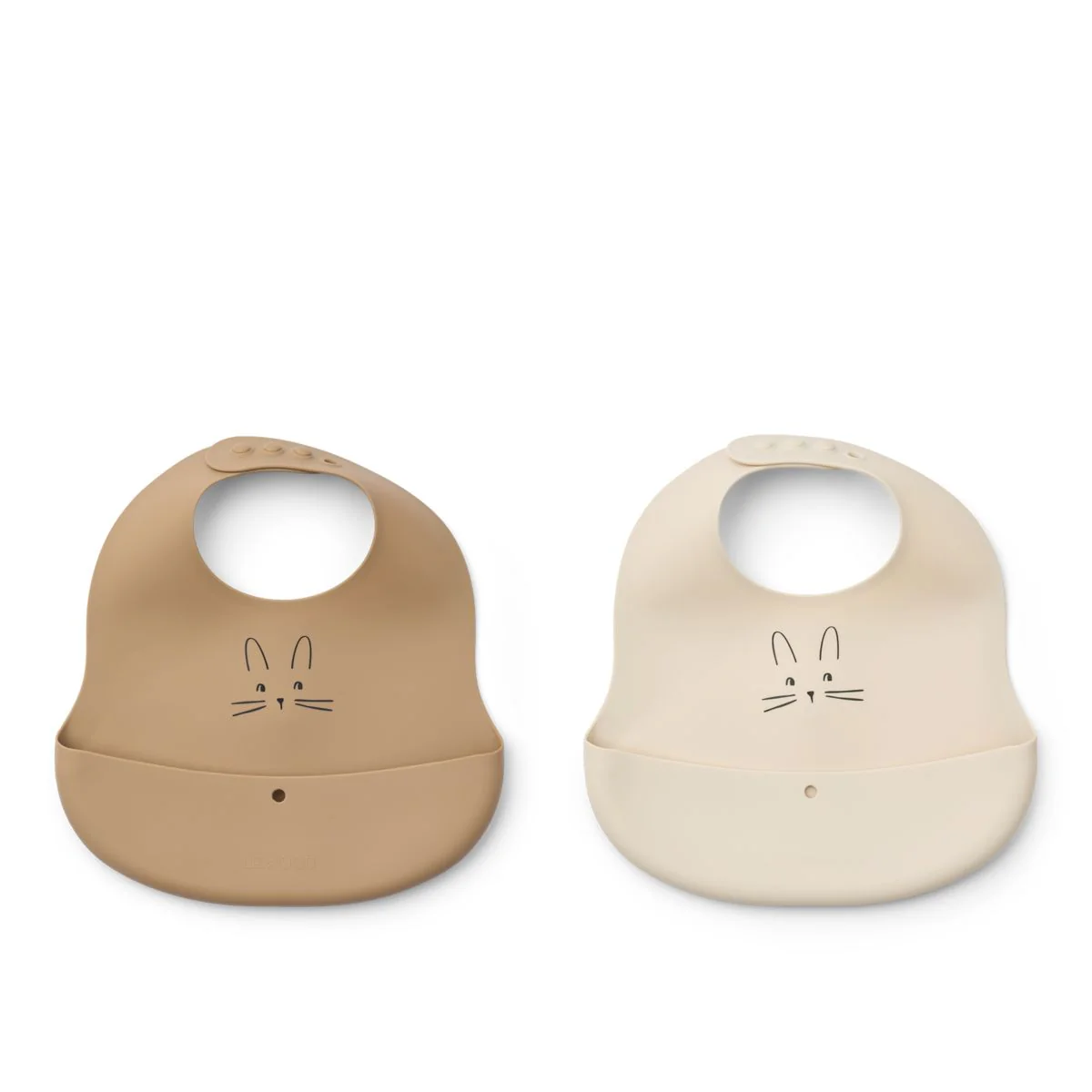 EMBER Bedruckte Lätzchen, 2er-Pack - Rabbit Sandy / Oat