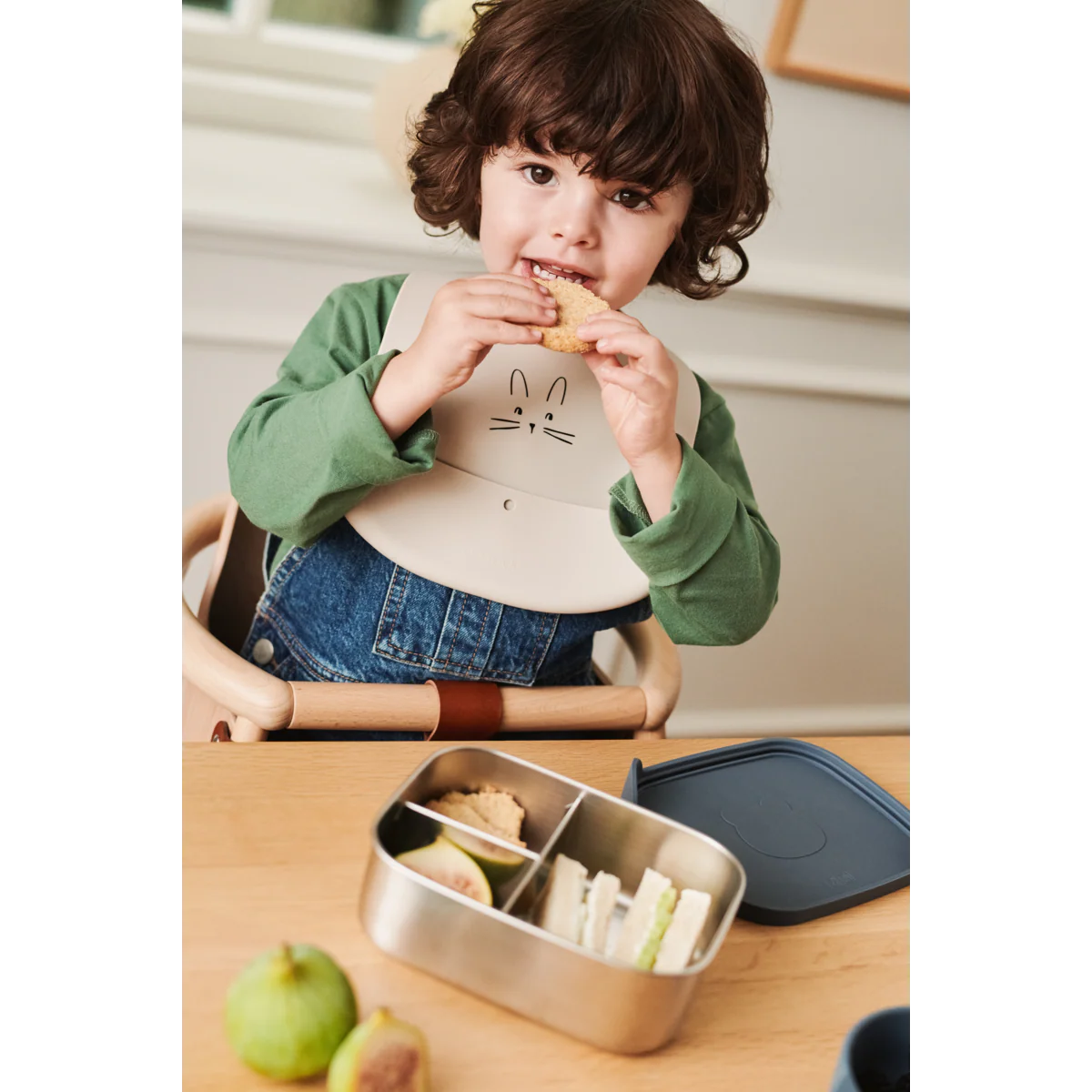 EMBER Bedruckte Lätzchen, 2er-Pack - Rabbit Sandy / Oat - Image 6