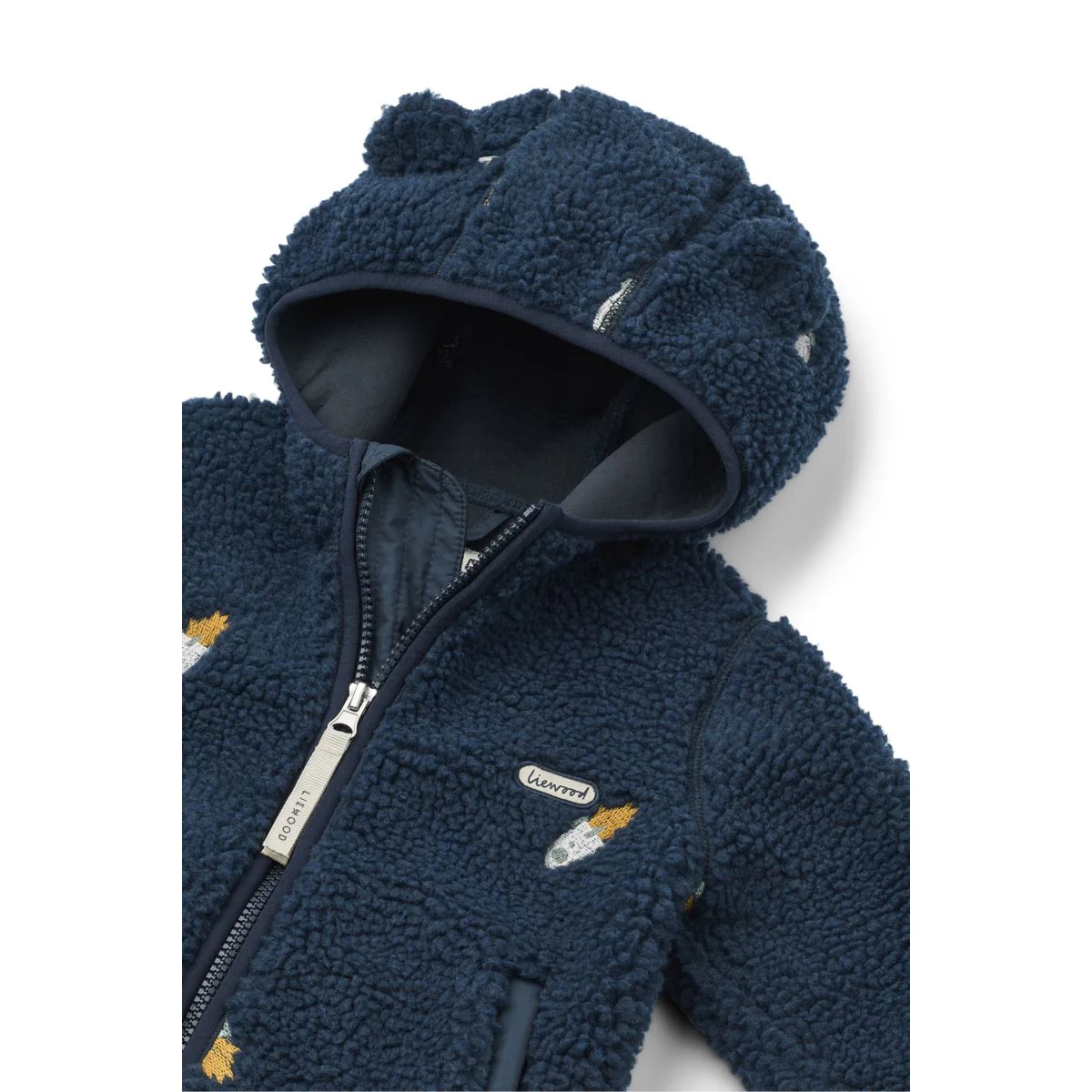 Mara Fleecejacke mit Ohren - Rocket / Classic navy / Embroidery - Image 3