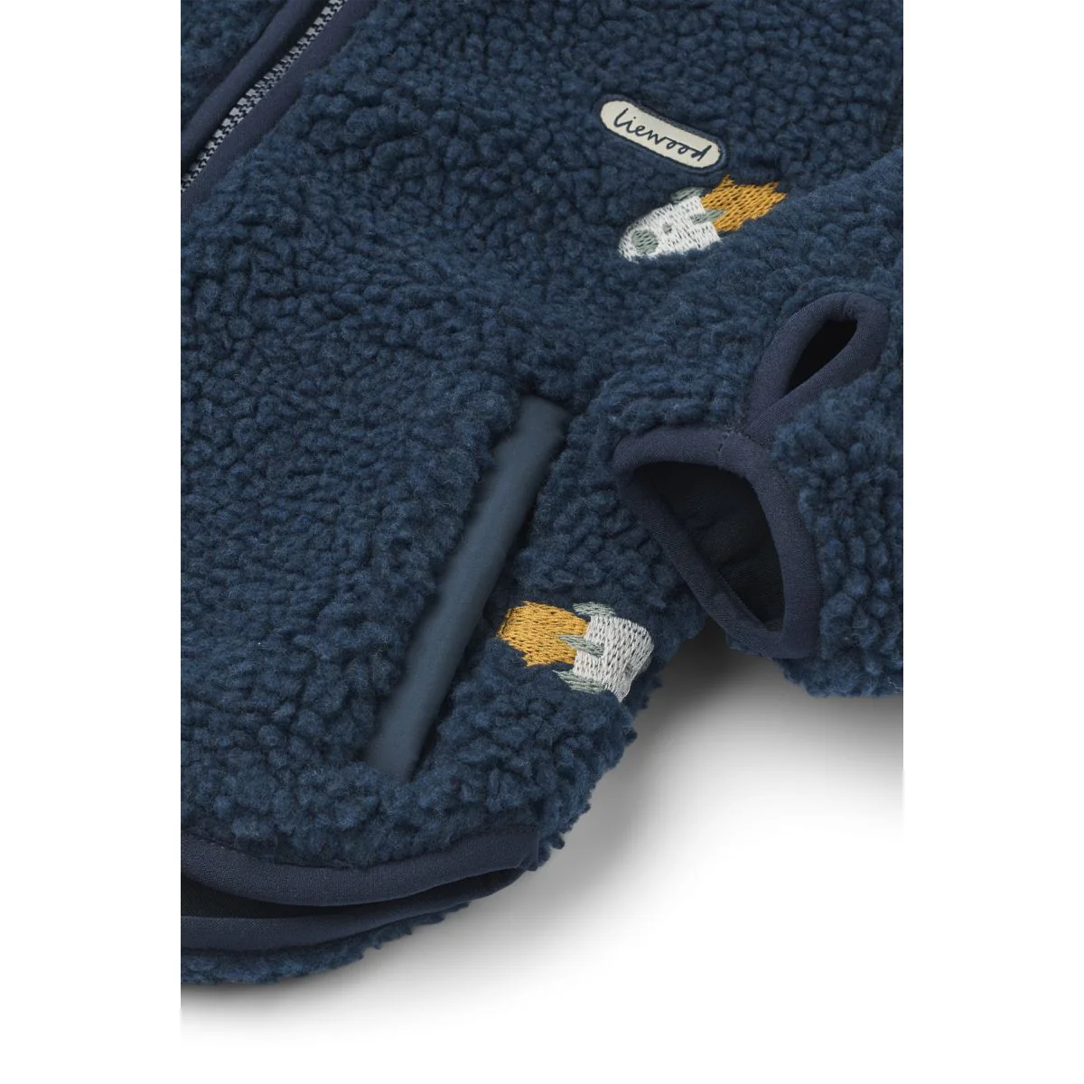 Mara Fleecejacke mit Ohren - Rocket / Classic navy / Embroidery - Image 4
