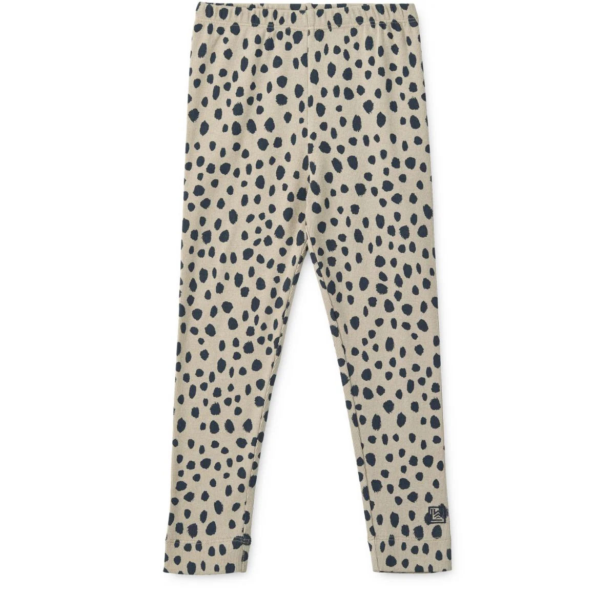 Marien Rippstrick-Leggings mit Print - Leo spots / Mist