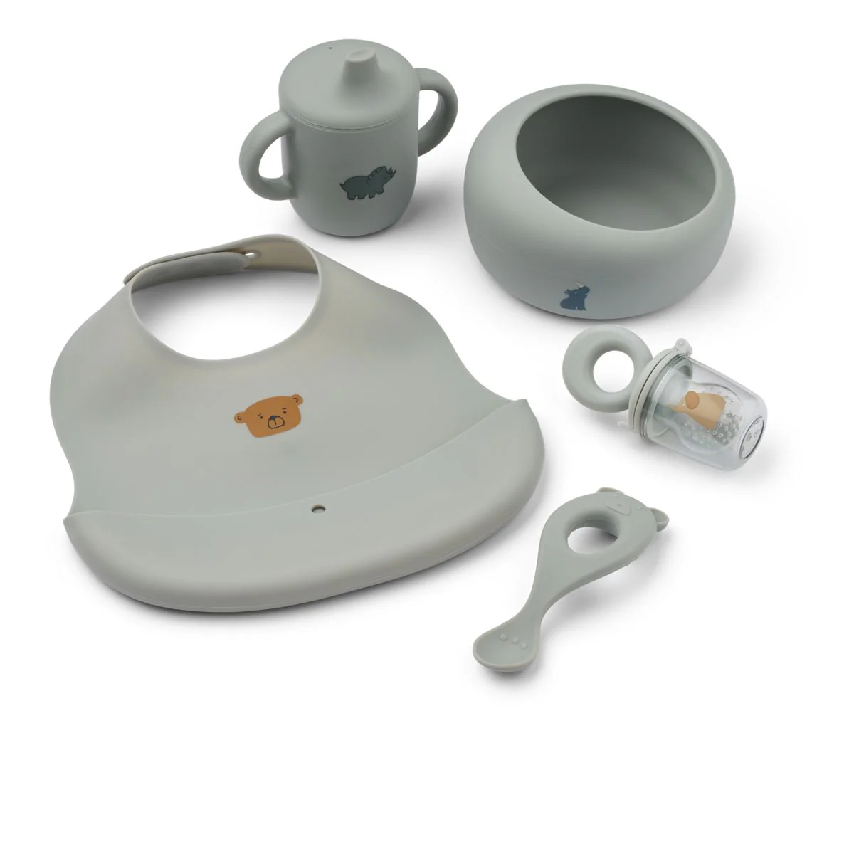 MILEAH Baby-Geschirr-Set - Dove blue