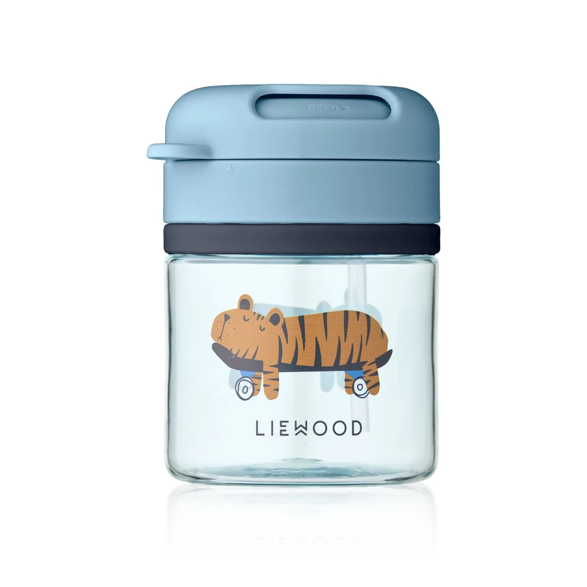 PAVIA Tritan-Becher mit Strohhalm - Fun / Beach blue