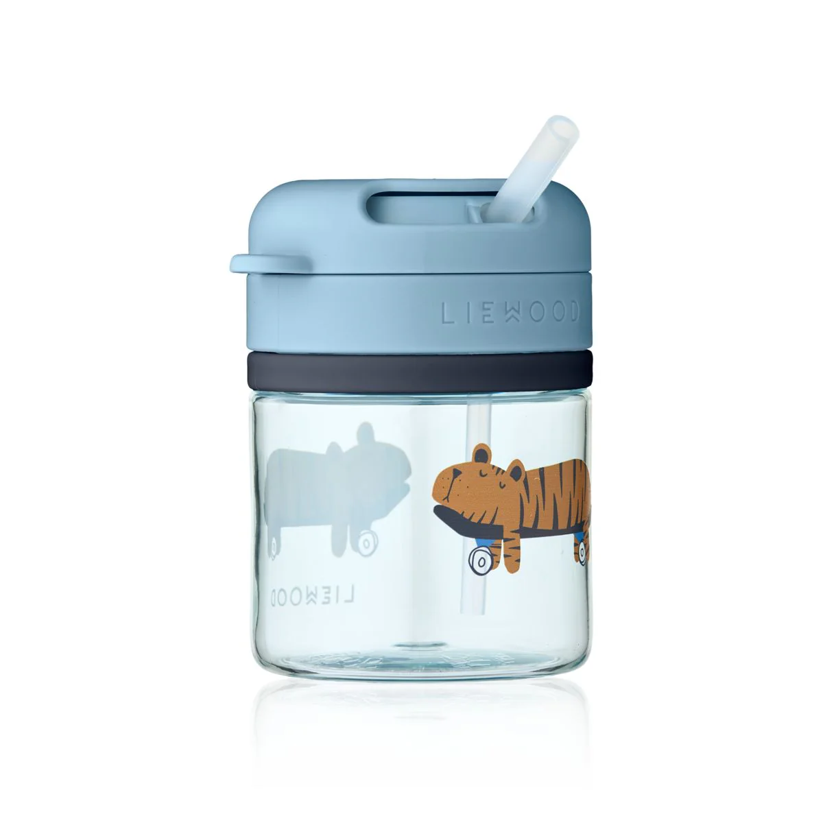 PAVIA Tritan-Becher mit Strohhalm - Fun / Beach blue - Image 2
