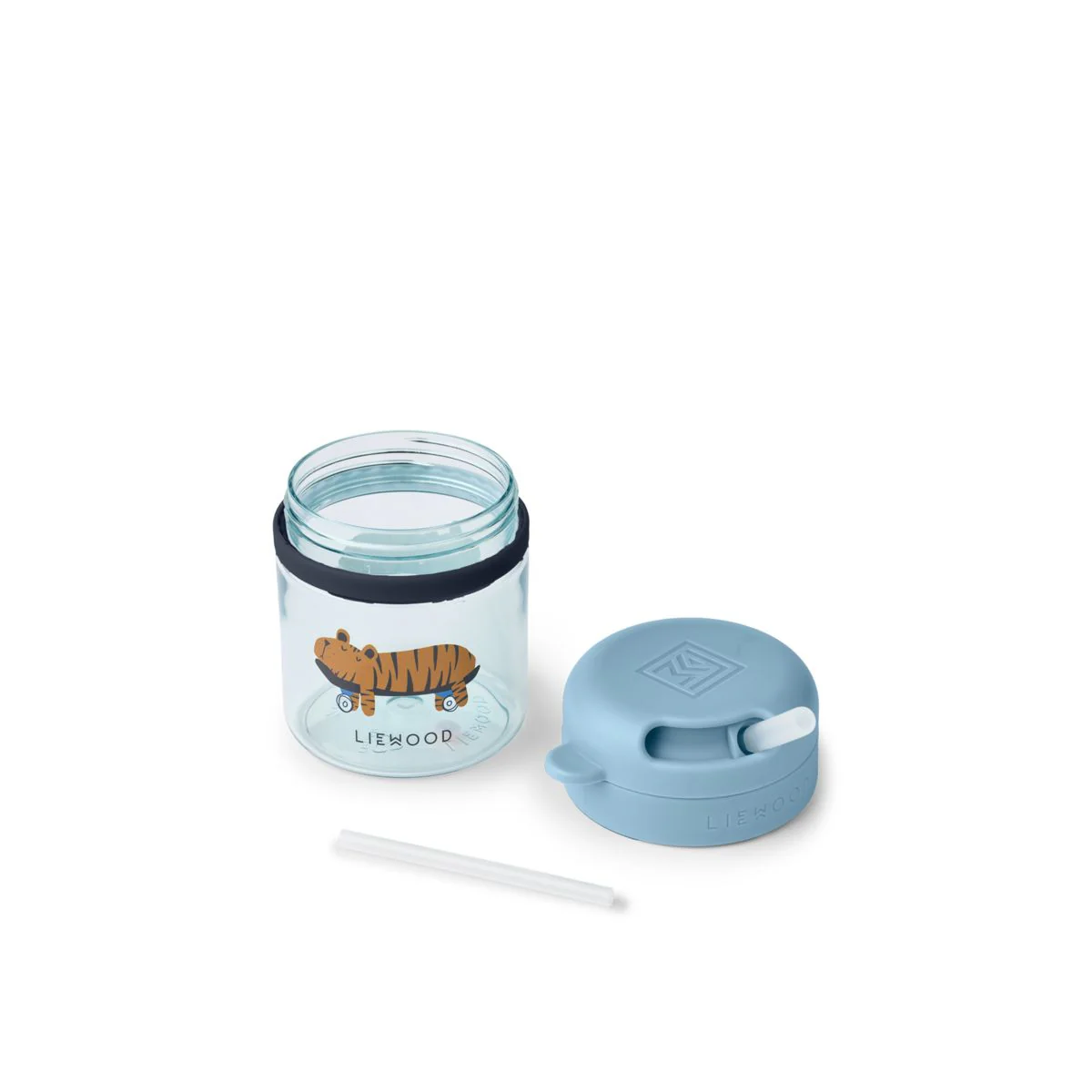 PAVIA Tritan-Becher mit Strohhalm - Fun / Beach blue - Image 3
