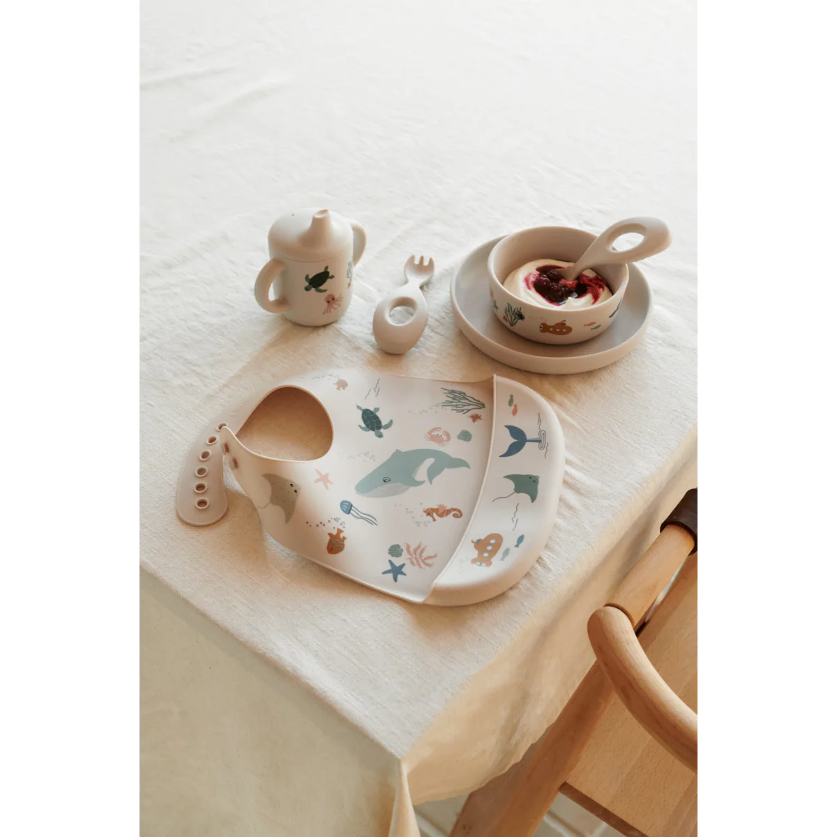 Ryle Babygeschirrset mit Print - Sea creature / Sandy - Image 3