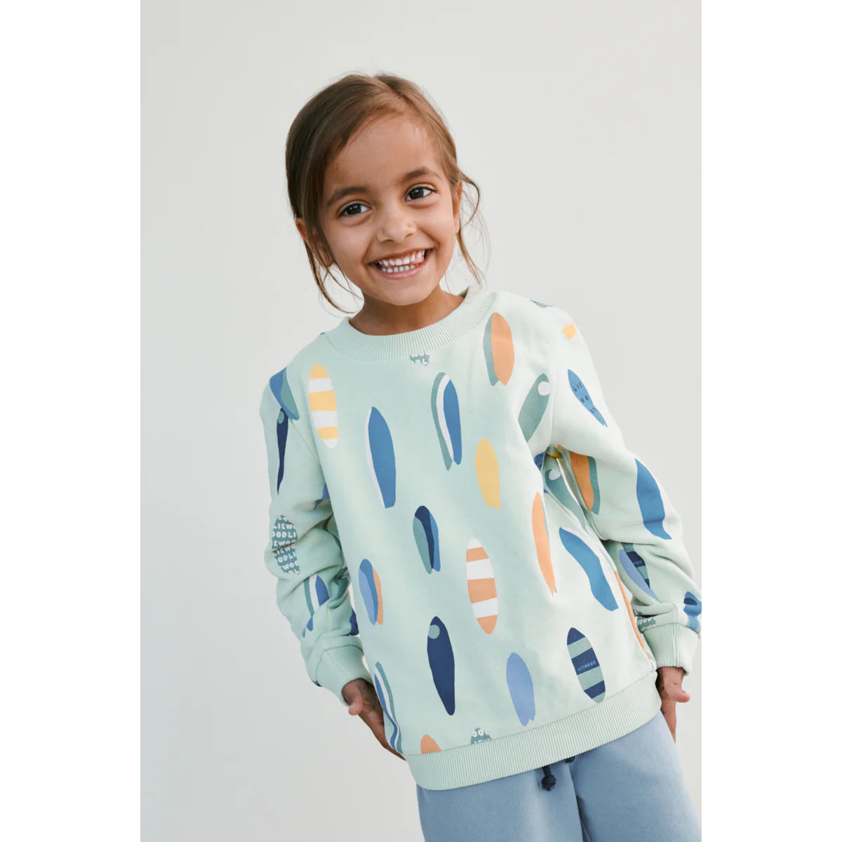 THORA bedrucktes Sweatshirt - Boards / Light peppermint - Image 4